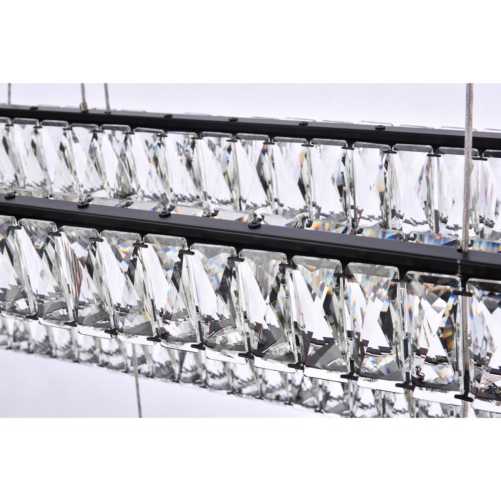 Monroe 50 inch LED triple rectangle pendant in black. Picture 5