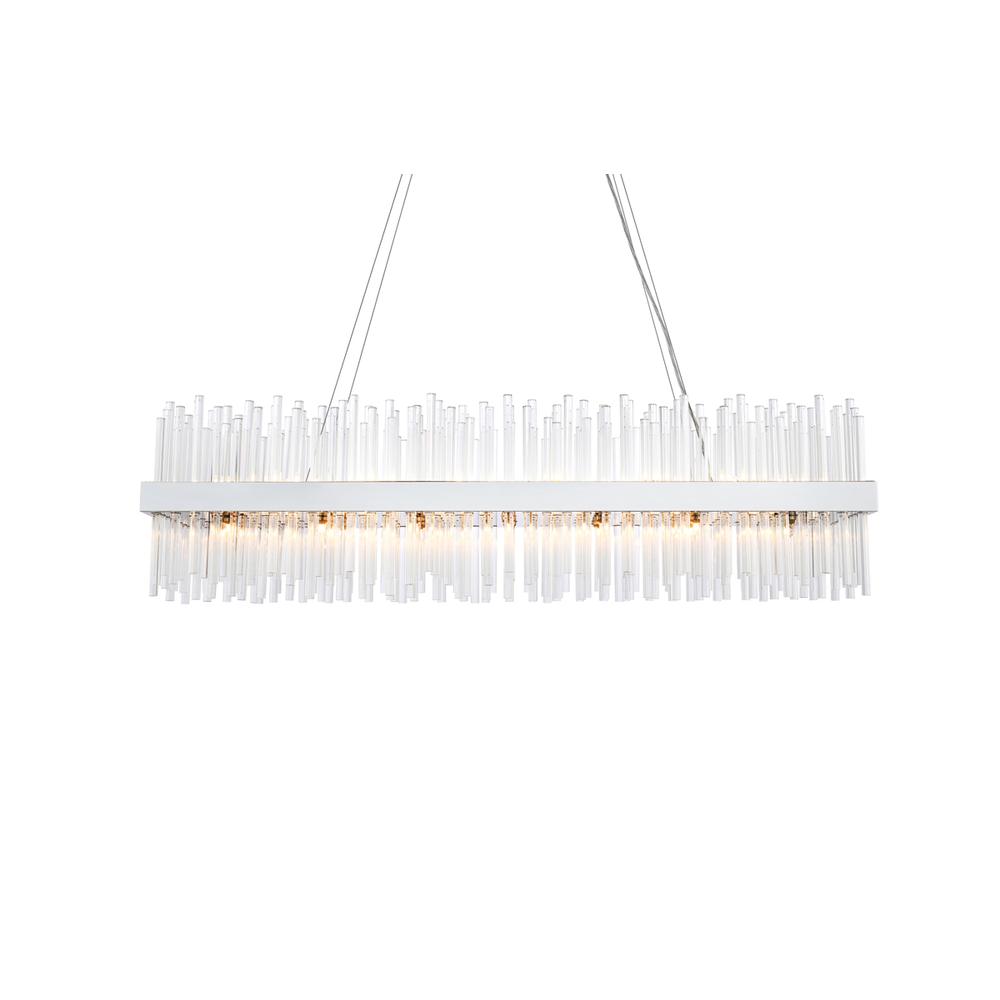Dallas 48 inch rectangle crystal pendant in chrome. Picture 2