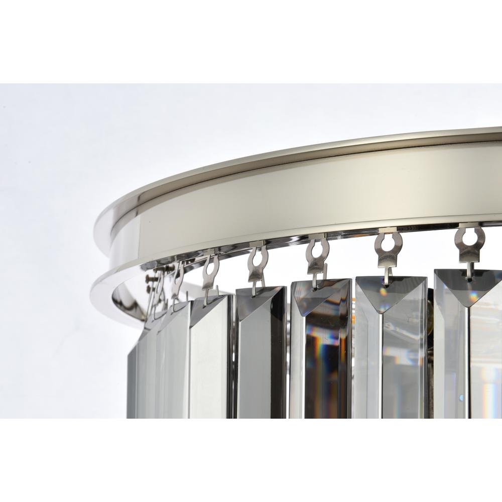 Sydney 9 light polished nickel Chandelier Silver Shade (Grey) Royal Cut Crystal. Picture 5