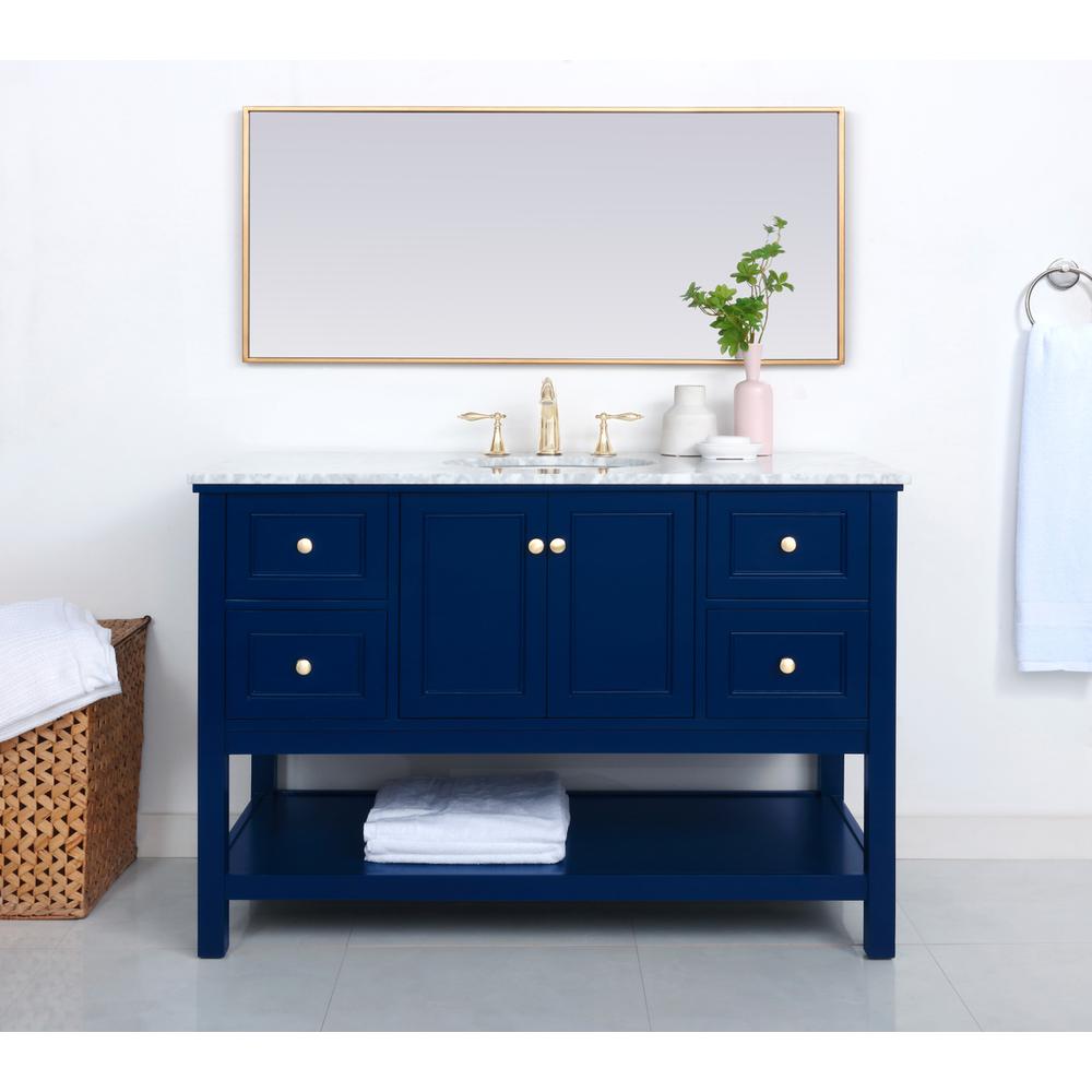 48 inch Single bathroom vanity in Blue. Picture 14