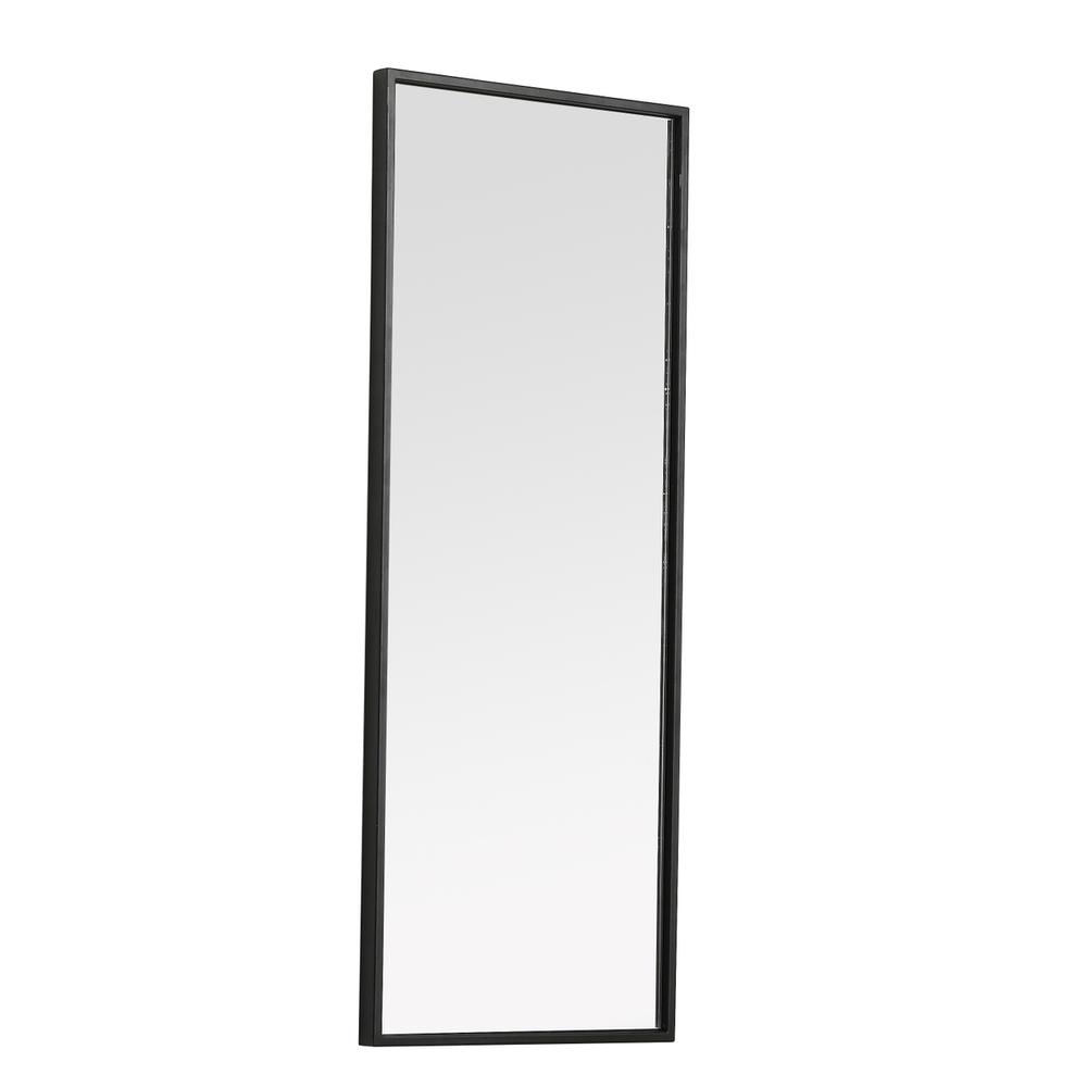 Metal frame rectangle mirror 14 inch in Black. Picture 3