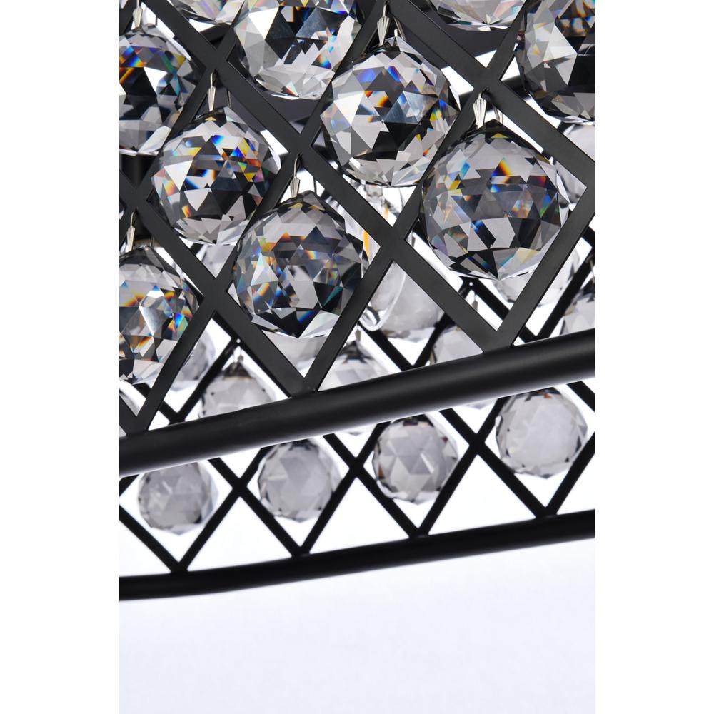 Madison 6 light Matte Black Chandelier Silver Shade (Grey) Royal Cut Crystal. Picture 3
