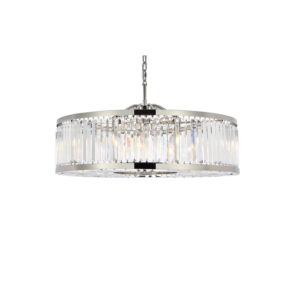 Chelsea 10 light polished nickel Chandelier Clear Royal Cut Crystal. Picture 2