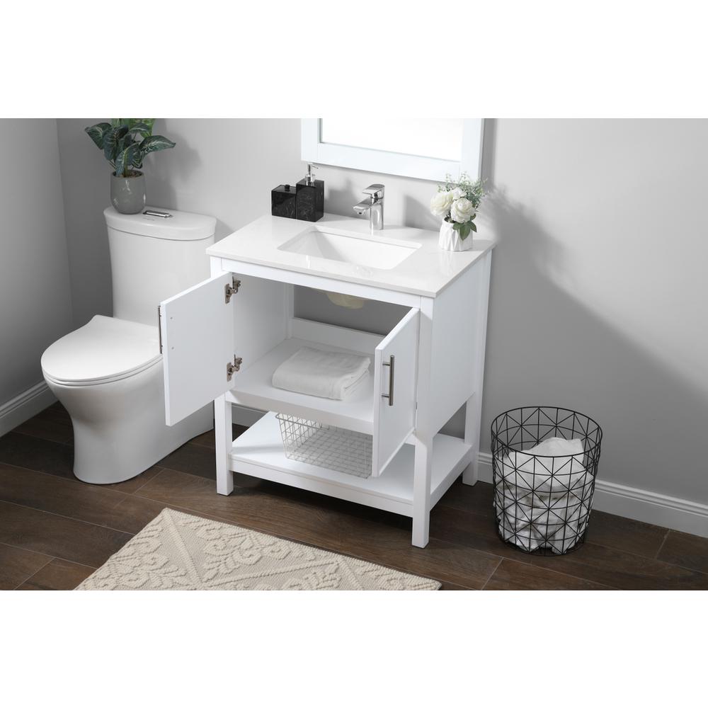 30 Inch SIngle Bathroom Vanity In White. Picture 3