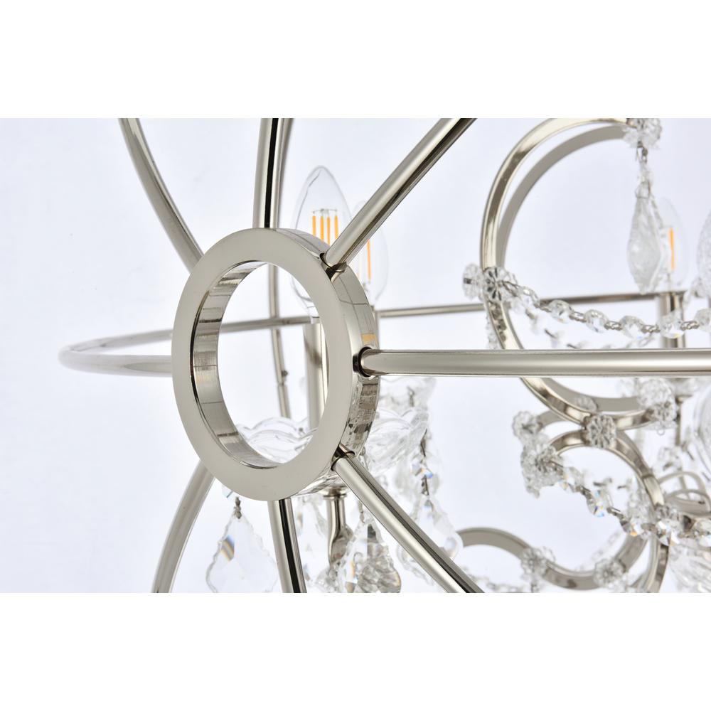 Geneva 6 light polished nickel Chandelier Clear Royal Cut crystal. Picture 5