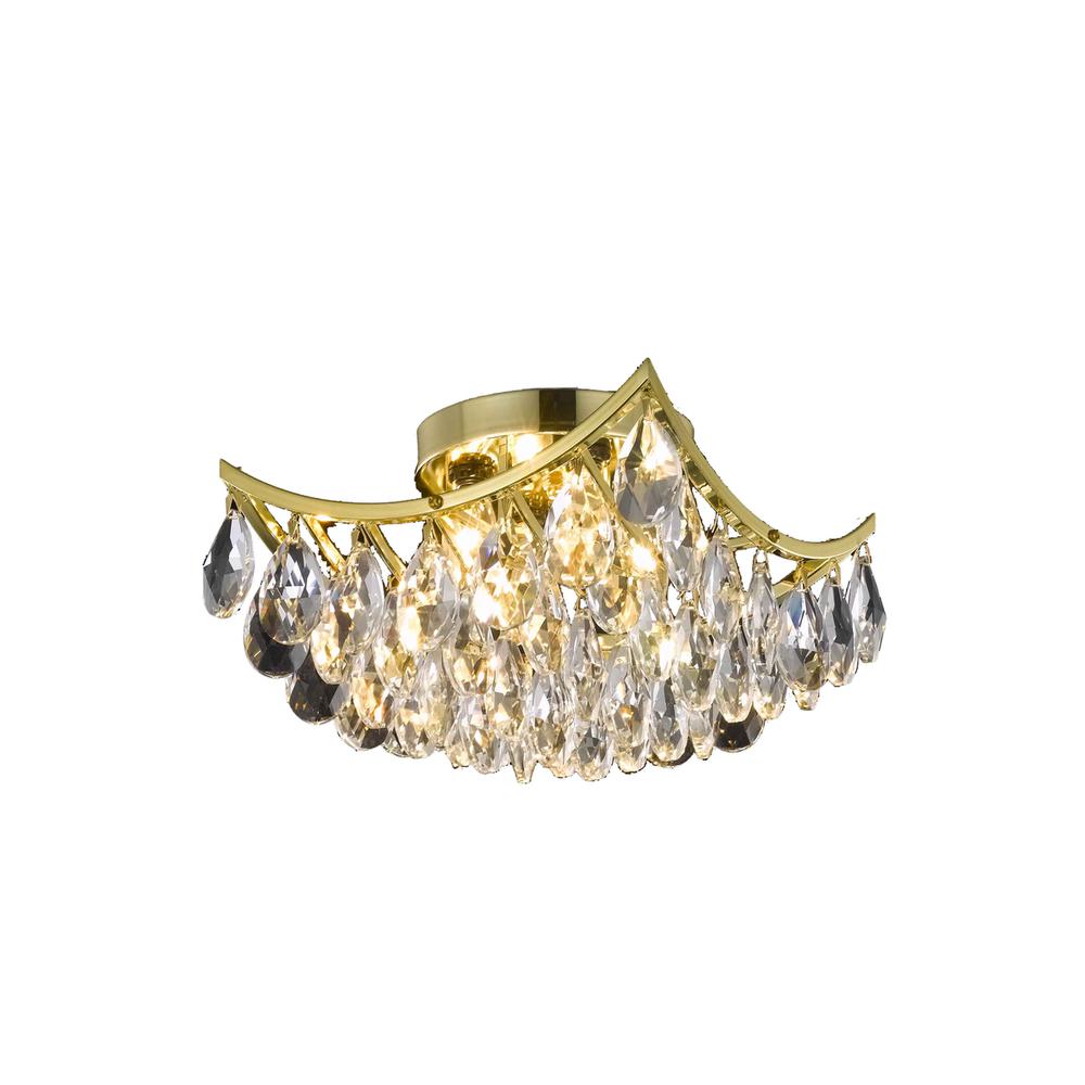 Clara Collection Flush Mount D12in H7in Lt:4 Gold Finish. Picture 1
