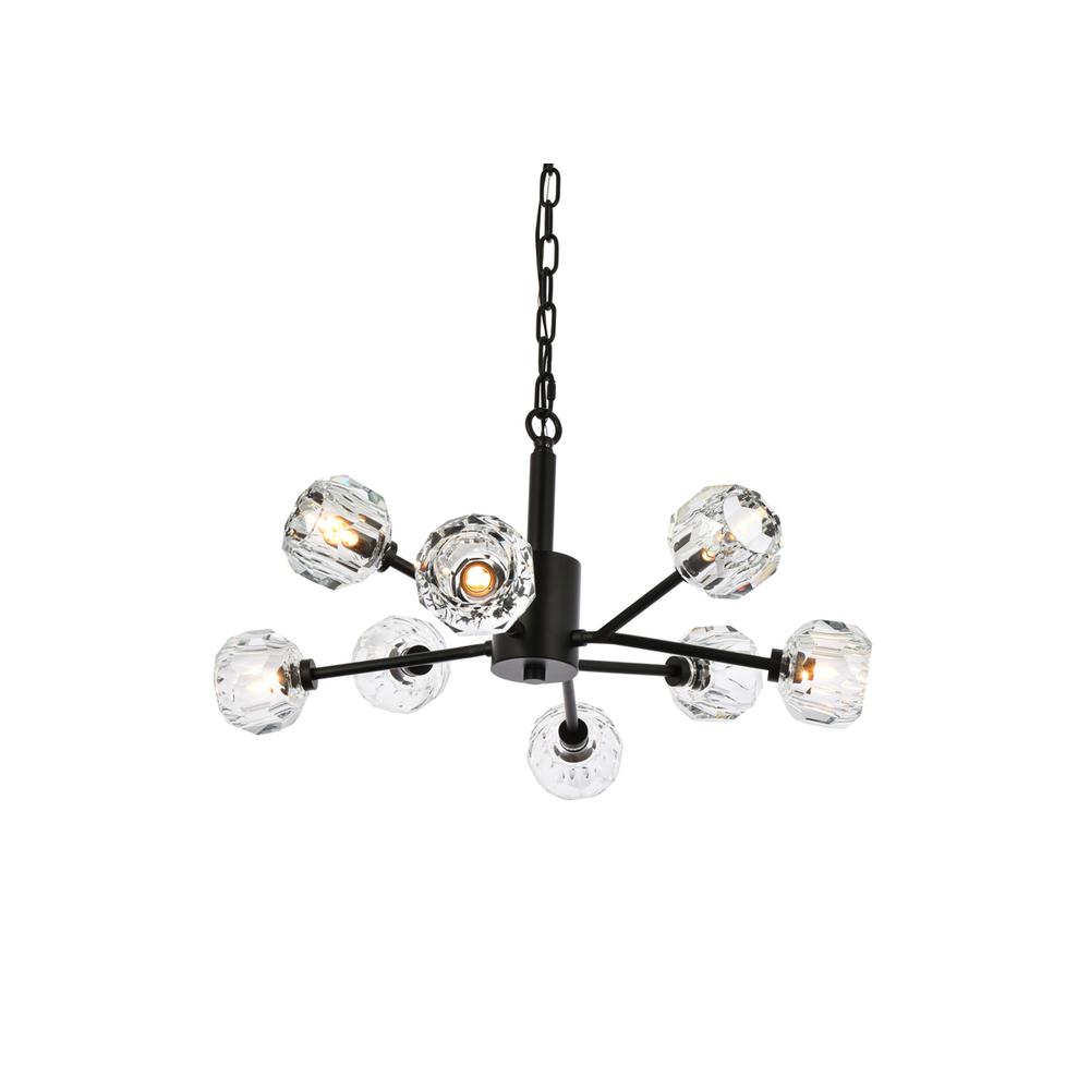 Graham 8 Light Pendant in Black. Picture 2