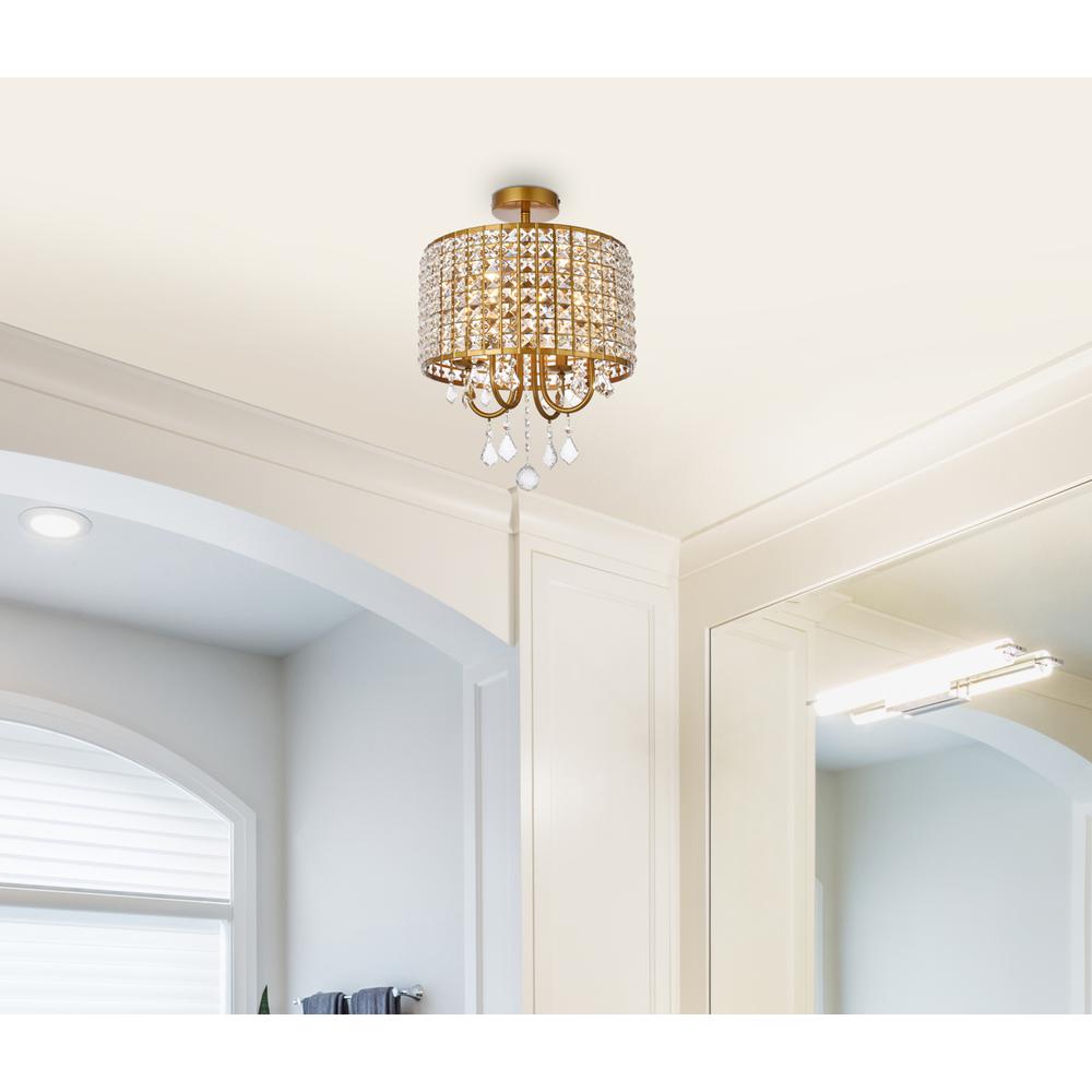 Elise 14 inch flush mount in brass. Picture 9