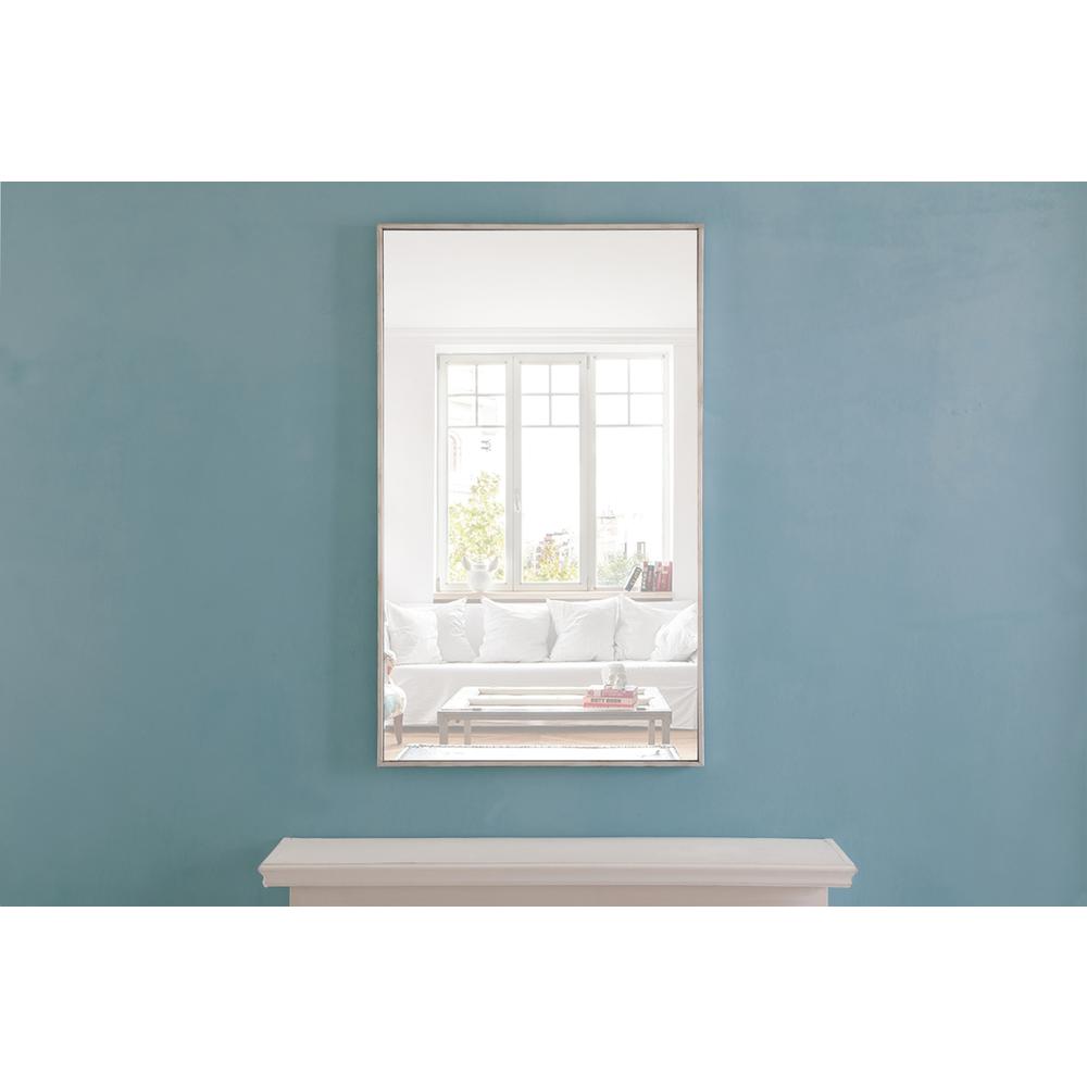 Metal frame Rectangle Mirror 24 inch Silver. Picture 2