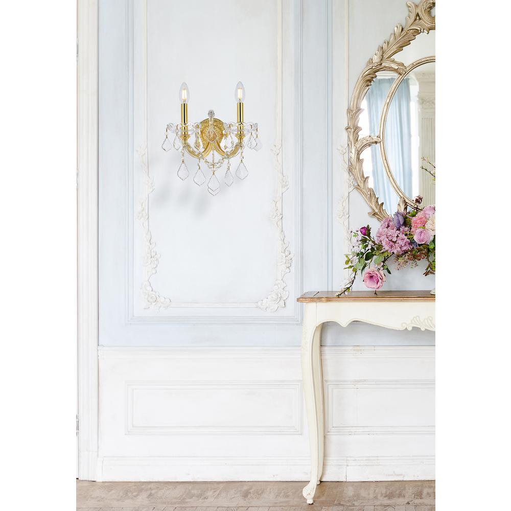 Maria Theresa 2 light Gold Wall Sconce Clear Royal Cut Crystal. Picture 7