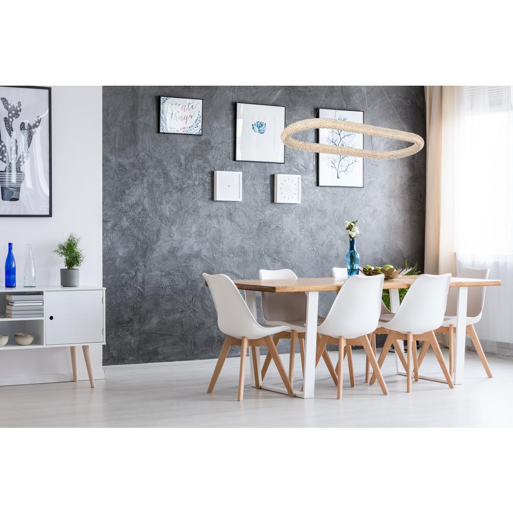Bowen 42 inch Adjustable LED Chandelier in Chrome. Picture 9
