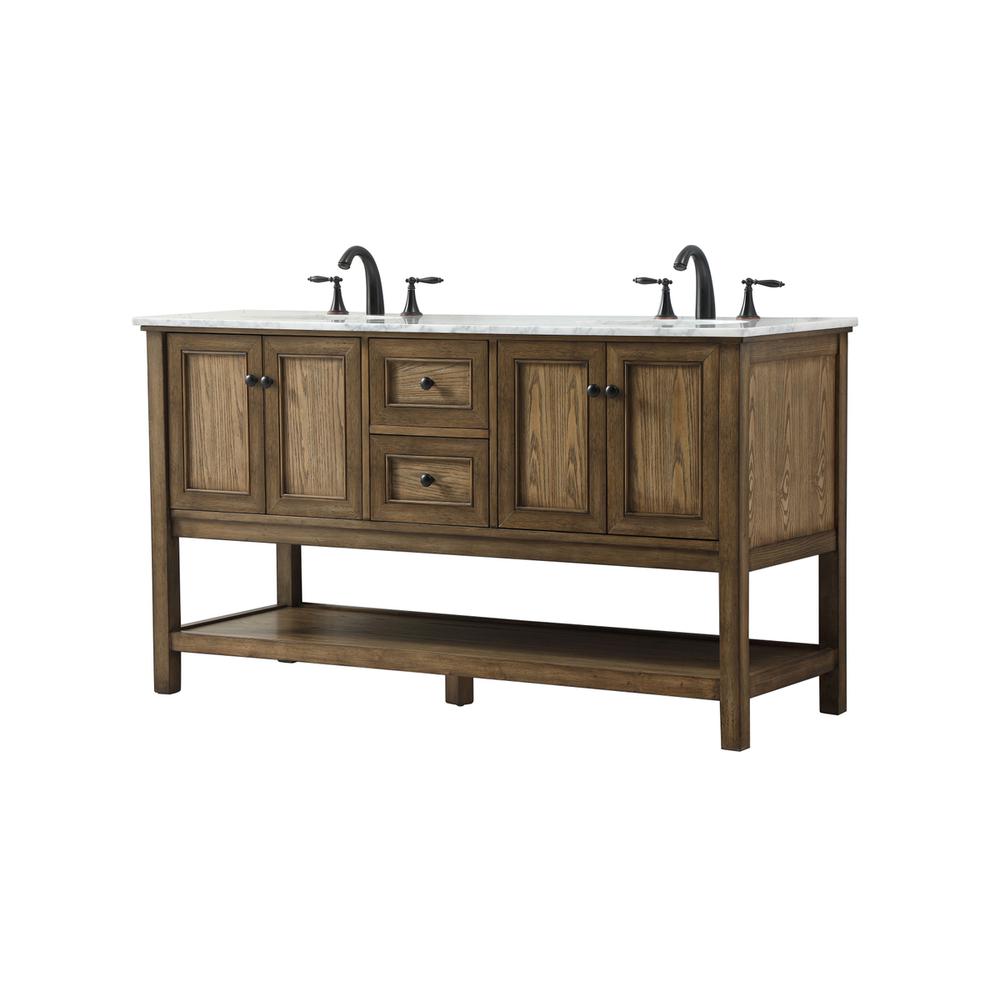 60 inch double bathroom vanity in driftwood. Picture 7