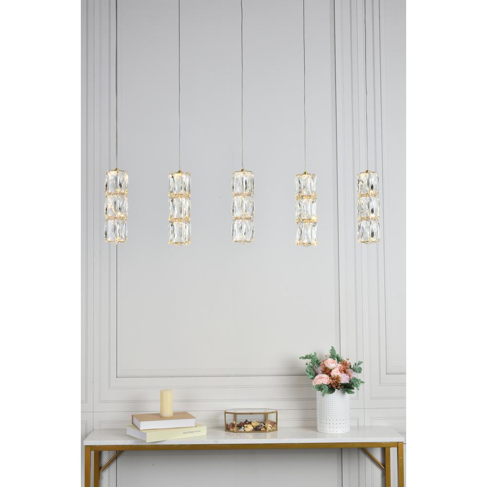 Polaris LED light gold Pendant Clear Royal Cut Crystal. Picture 8