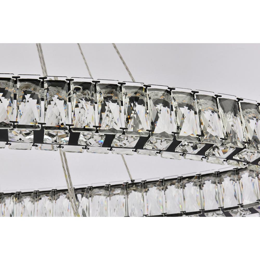 Monroe 48 inch LED oval double ring pendant in black. Picture 5