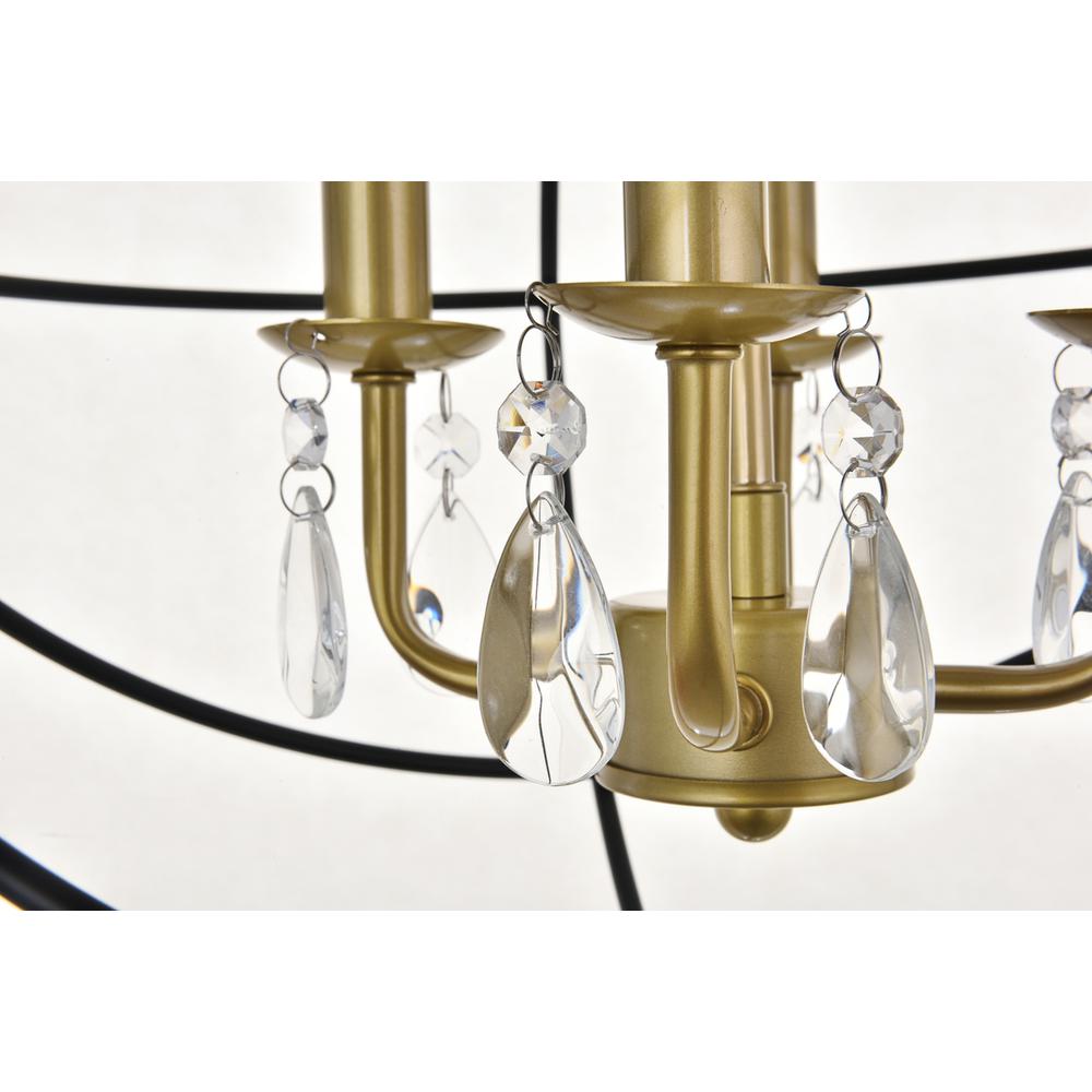 Wallace 4 light Matte Black and Brass Pendant. Picture 9