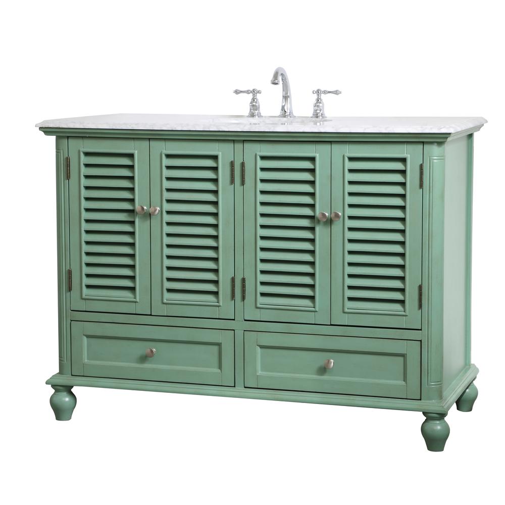 48 inch Single Bathroom Vanity in Vintage Mint. Picture 6