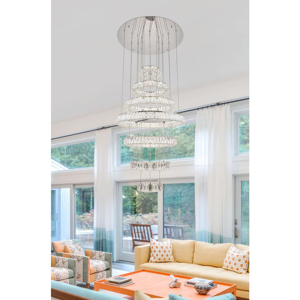 Monroe Integrated LED chip light Chrome Chandelier Clear Royal Cut Crystal. Picture 7