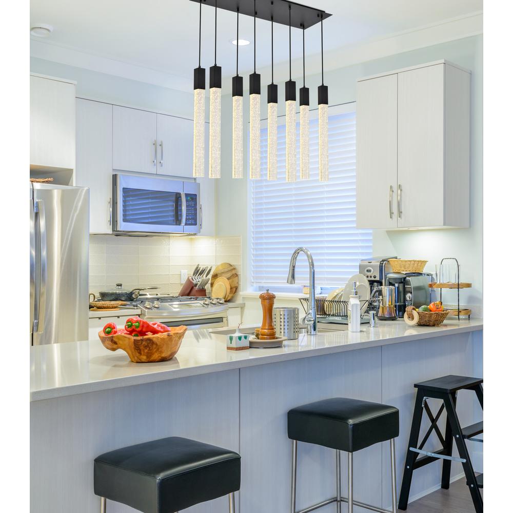 Weston 8 lights pendant in black. Picture 8