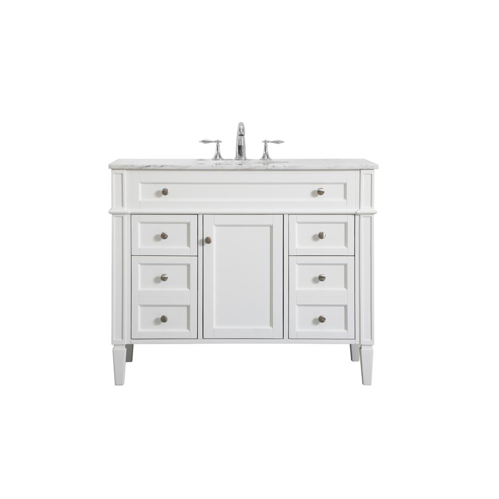42 inch Single bathroom vanity in white. Picture 1
