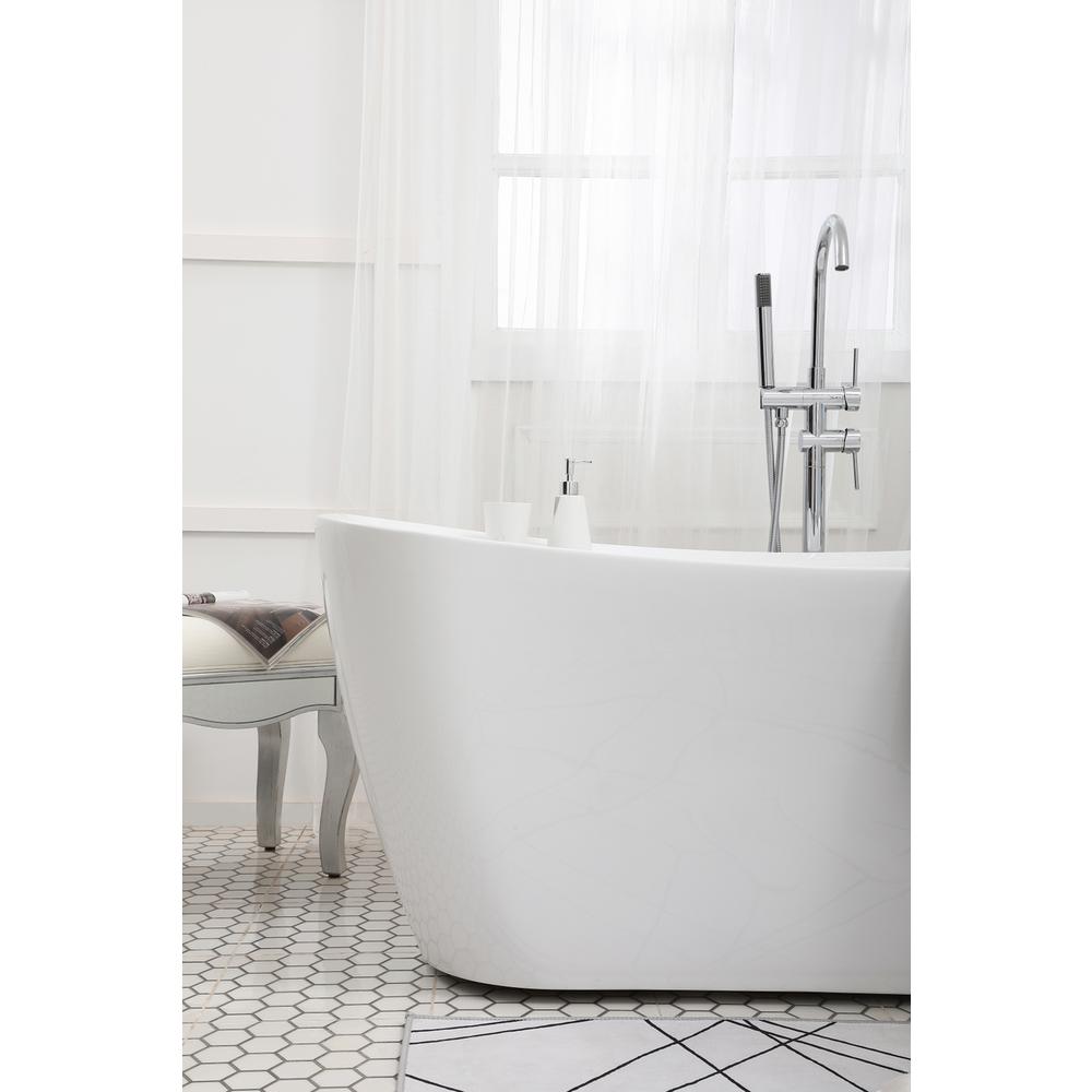 59 inch soaking bathtub in glossy white. Picture 6