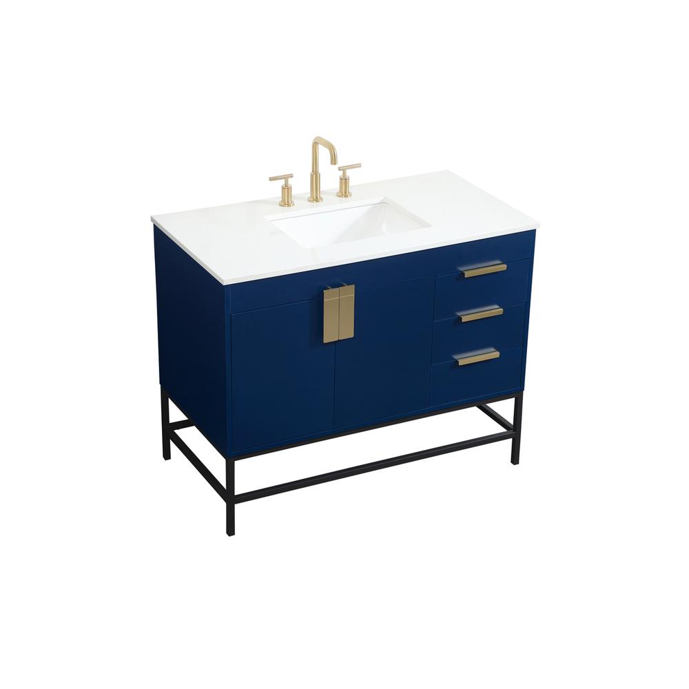 42 inch Single bathroom vanity in blue. Picture 8