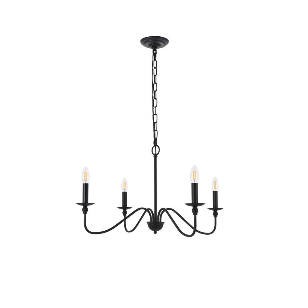 Rohan 4 light Matte Black Pendant. Picture 2