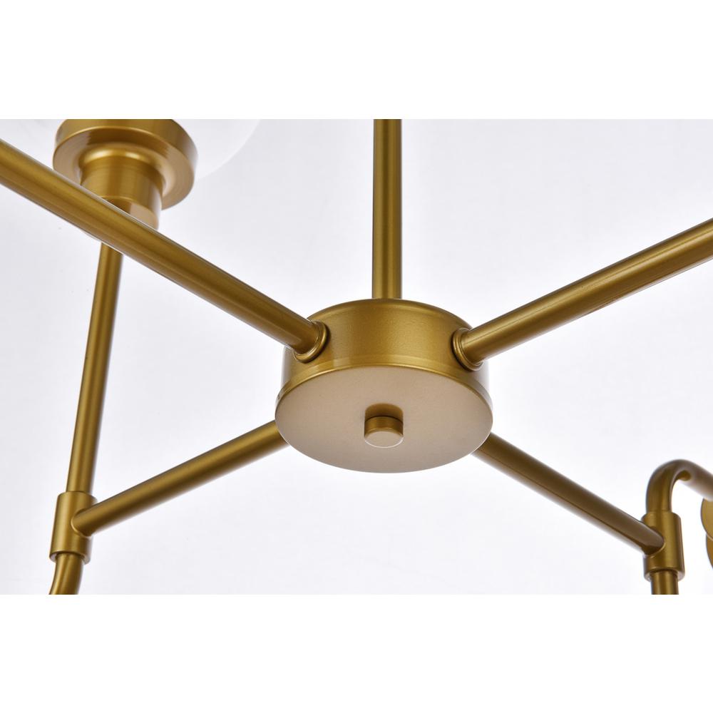 Hanson 8 lights pendant in black with brass with frosted shade. Picture 3