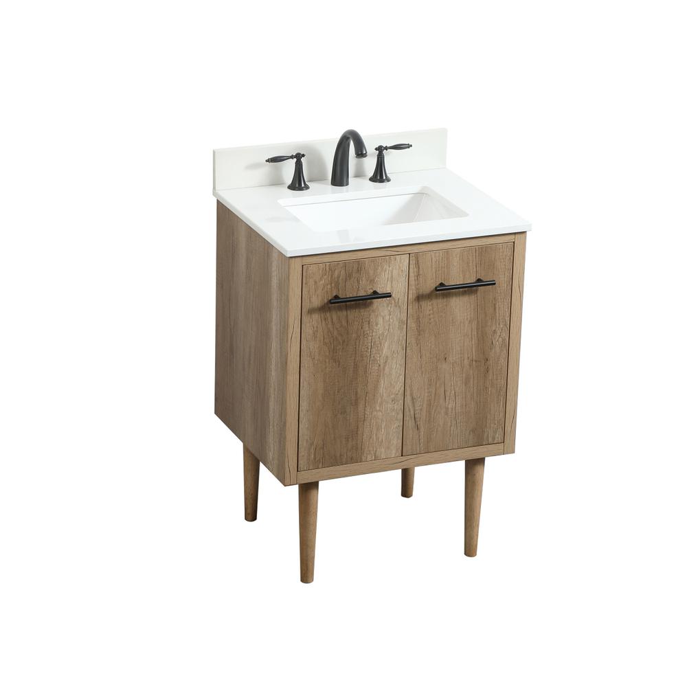 24 inch Single bathroom vanity in natural oak with backsplash. Picture 11