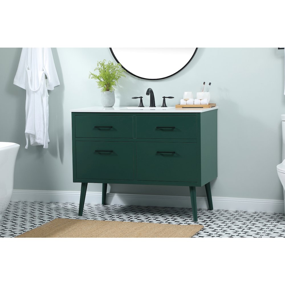 42 Inch Bathroom Vanity In Green. Picture 3