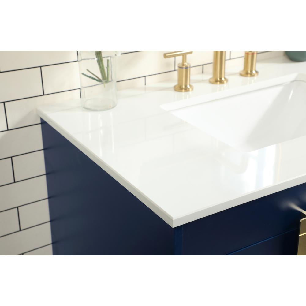 36 inch Single bathroom vanity in blue. Picture 5