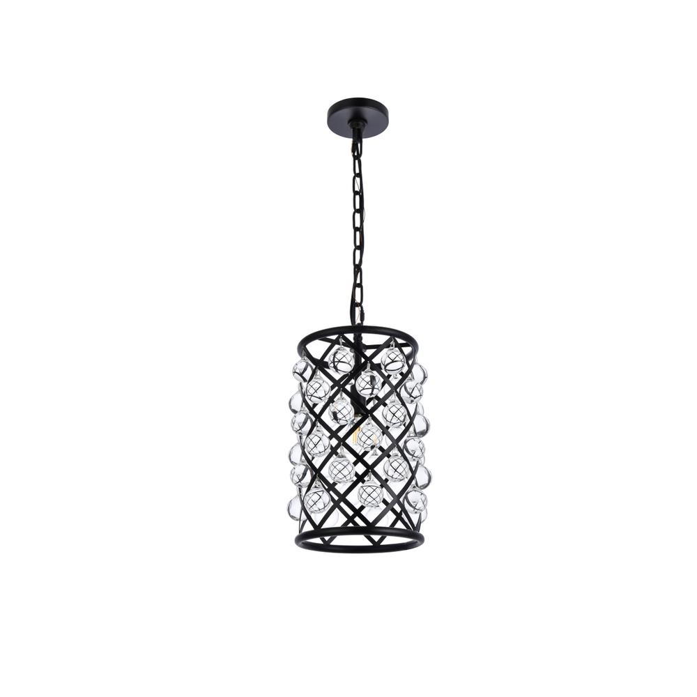 Madison 1 light Matte Black Pendant Clear Royal Cut Crystal. Picture 6