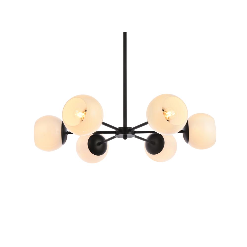 Briggs 30 inch pendant in black with white shade. Picture 2