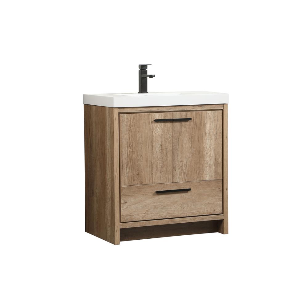 30 inch Single bathroom vanity in natural oak. Picture 7