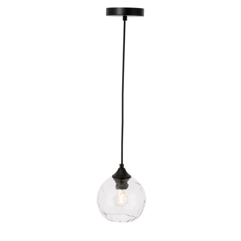 Cashel 1 light Black and Clear glass pendant. Picture 3