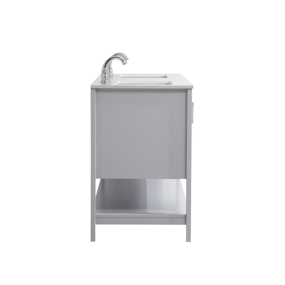 60 inch Double Bathroom Vanity in Grey. Picture 13
