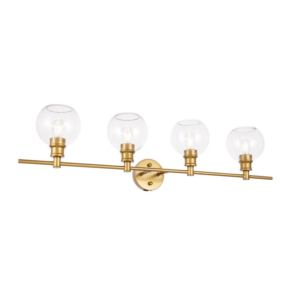 Collier 4 light Brass and Clear glass Wall sconce. Picture 3