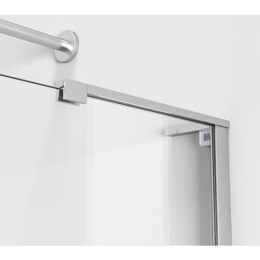 Frameless tub door 60 x 60 Brushed Nickel. Picture 5