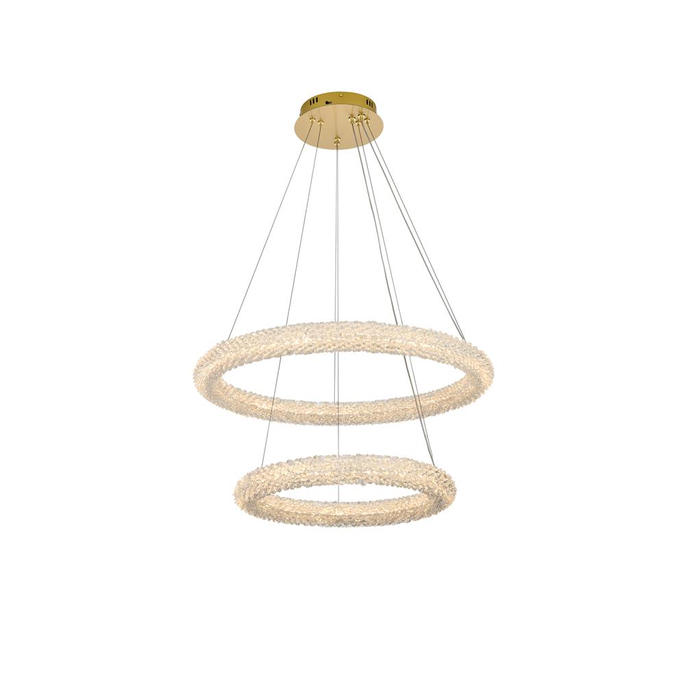 Bowen 28 inch Adjustable LED Chandelier in Satin Gold. Picture 1