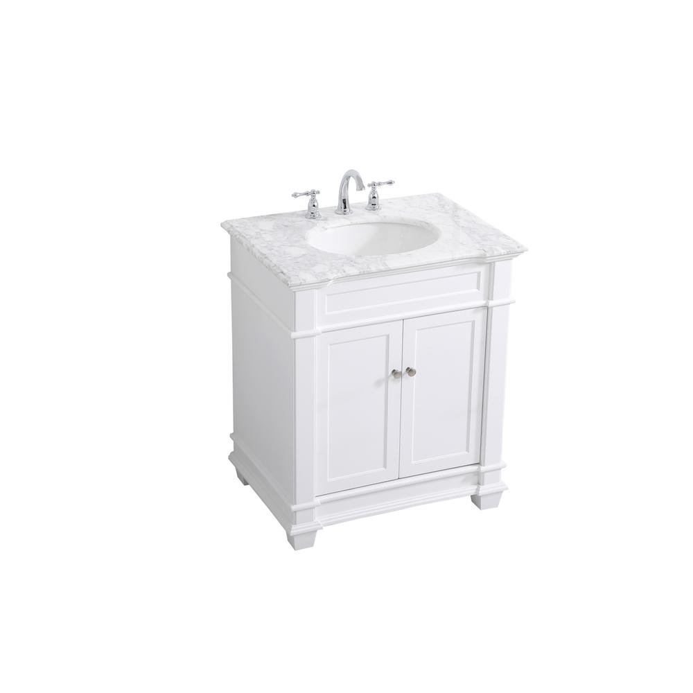 30 inch Single Bathroom Vanity set in White. Picture 8