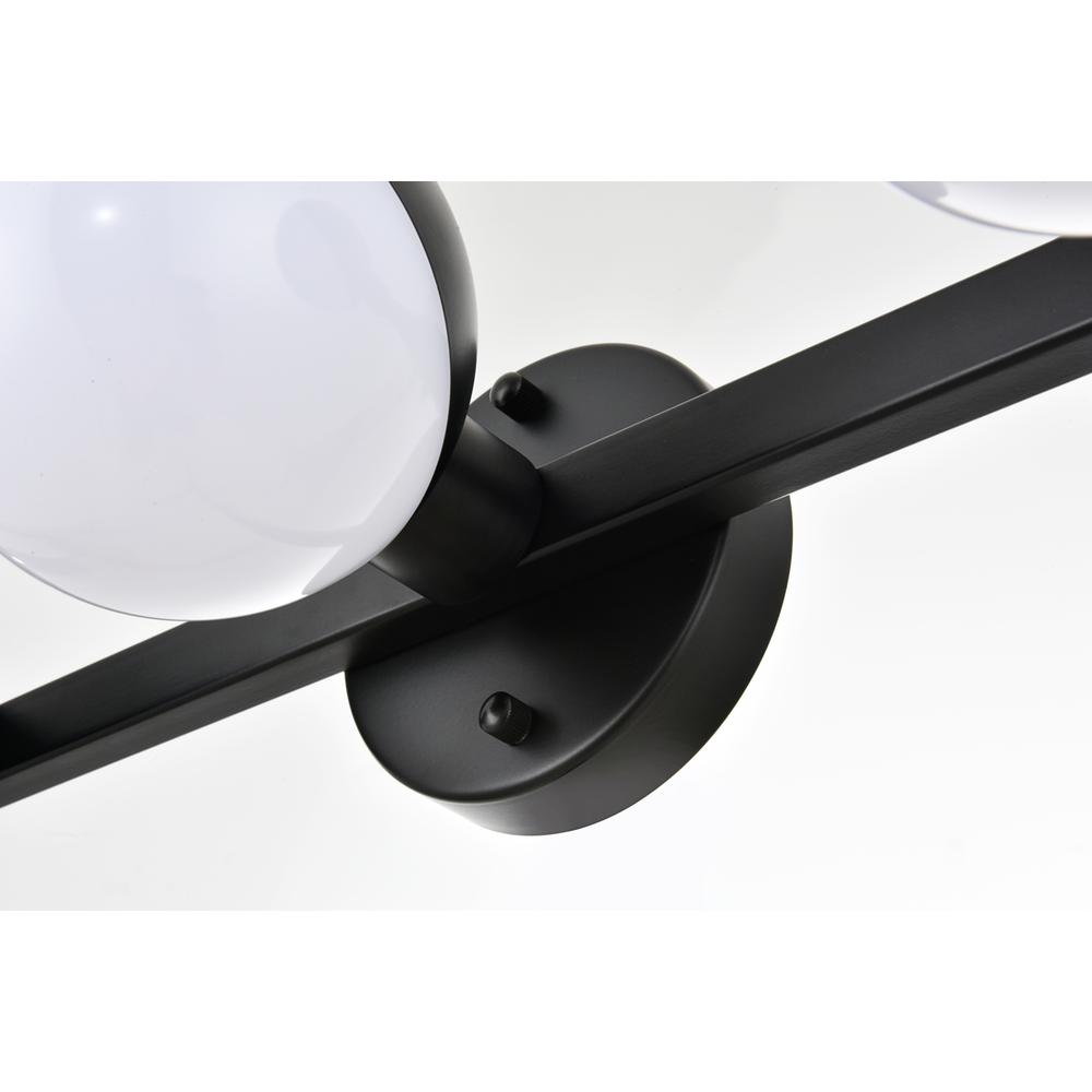 Majesty 3 light Black and frosted white Bath Sconce. Picture 4