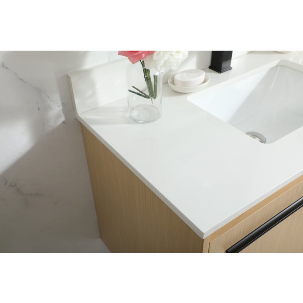36 Inch Single Bathroom Vanity In Maple With Backsplash. Picture 6