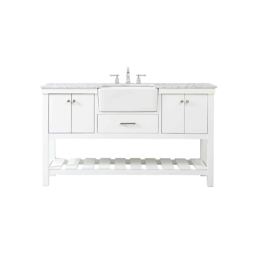 60 inch Single bathroom vanity in white. Picture 1
