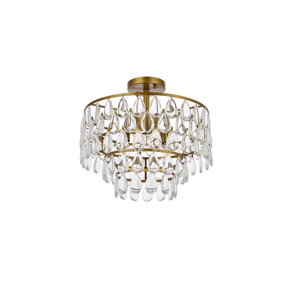Mila 16 inch flush mount in brass. Picture 6