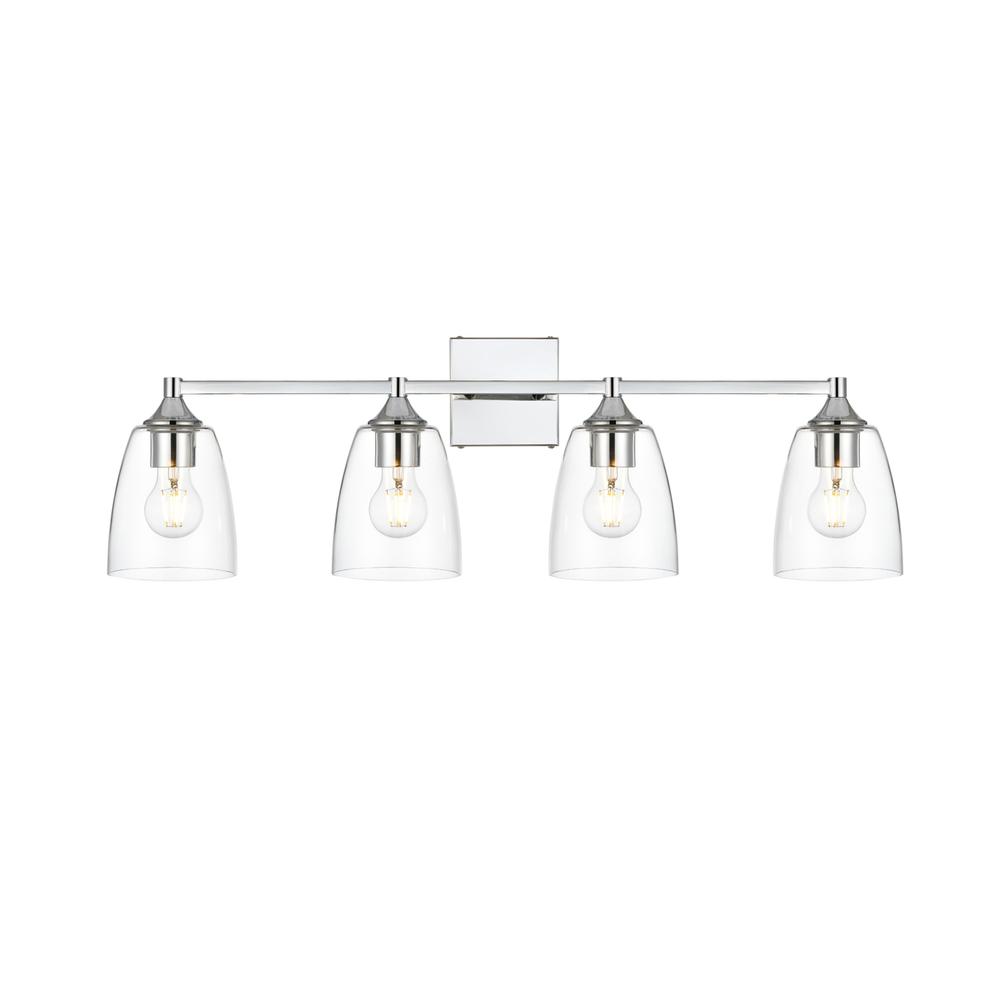 Gianni 4 light Chrome and Clear Bath Sconce. Picture 1