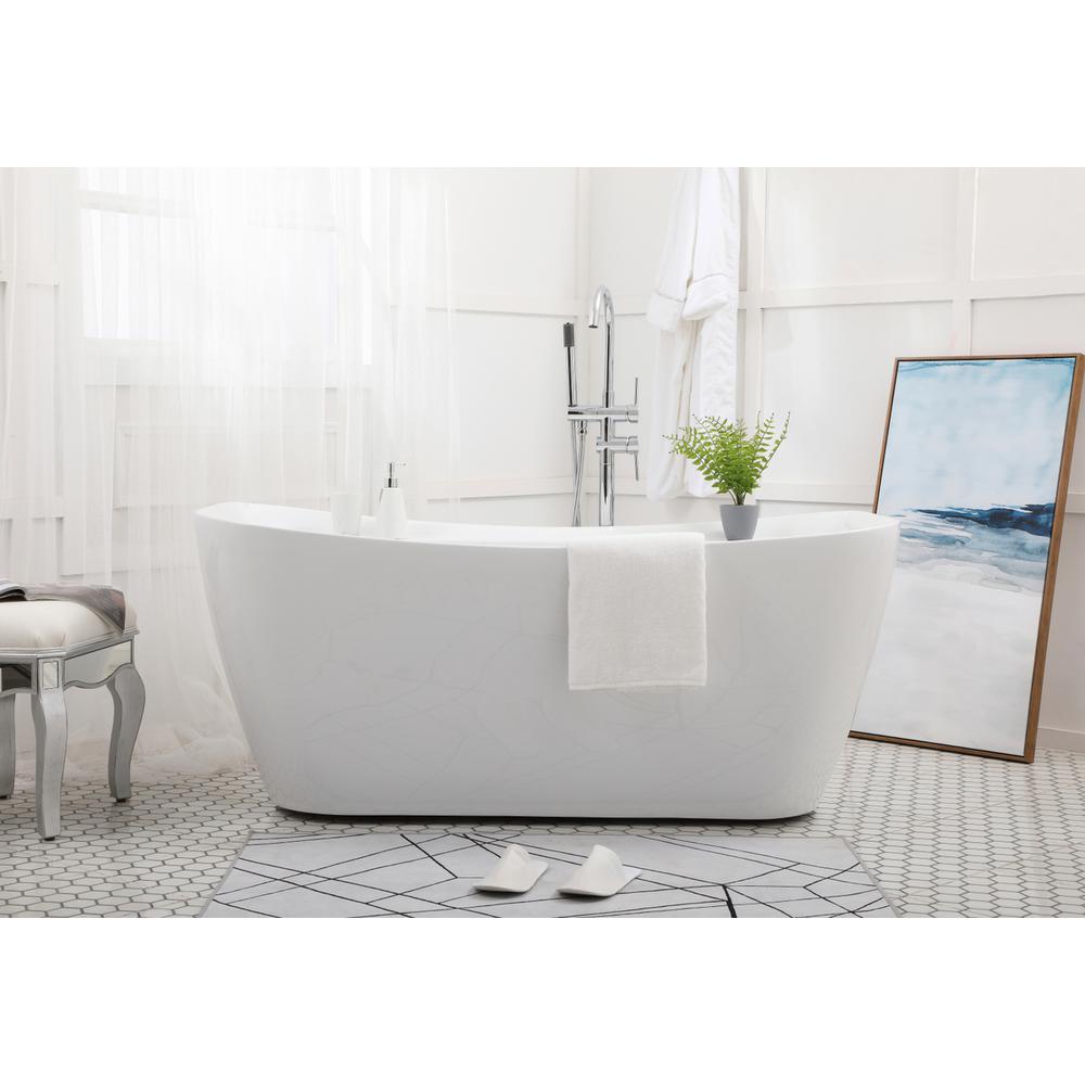59 inch soaking bathtub in glossy white. Picture 14