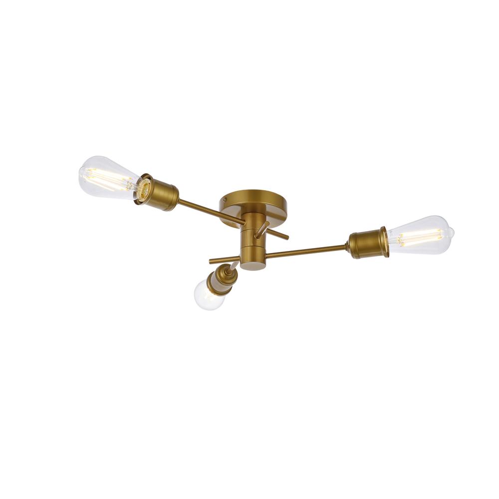 Xavier 3 lights flush mount in brass. Picture 2
