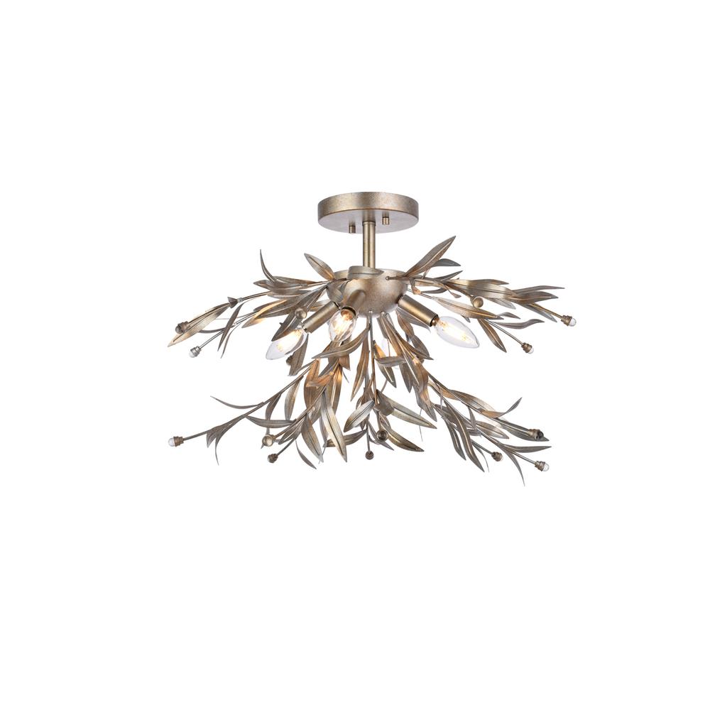 Priscilla 23 inch flush mount in silver leaf. Picture 1
