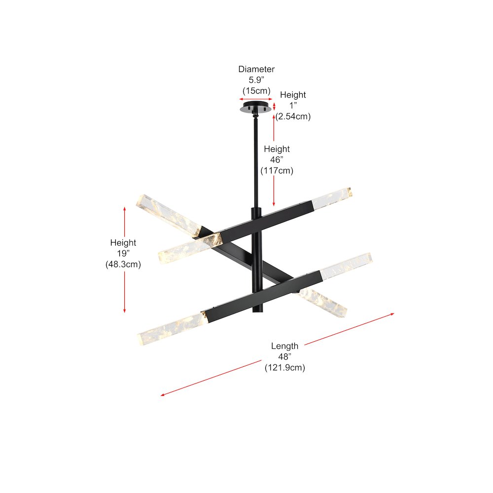 Ari 3-Bar Pendant In Black. Picture 8