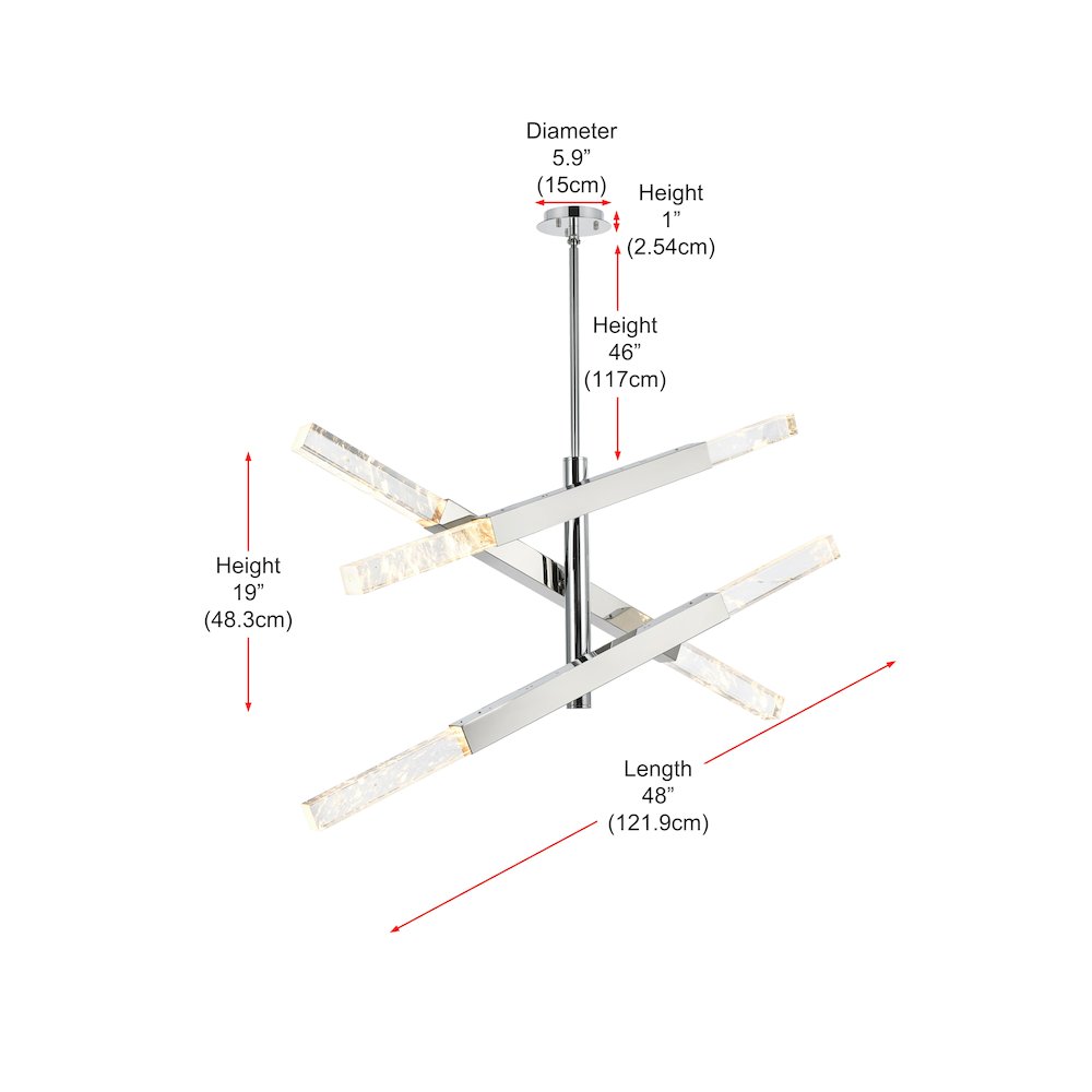Ari 3-Bar Pendant In Chrome. Picture 8