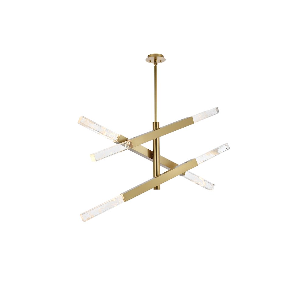 Ari 3-Bar Pendant In Satin Gold. Picture 1